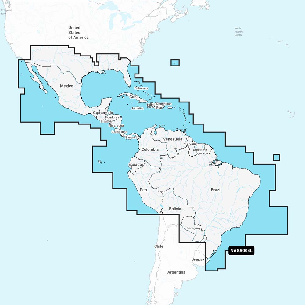 Navionics NASA004L - Mexico, Caribbean to Brazil - Navionics+ - Professional Marine & Fishing Gear