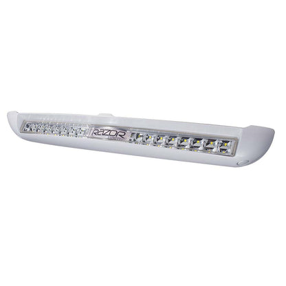 Lumitec Razor Light Bar - Flood - White Housing w/Inverted Logo Flush Mount - Professional Marine & Fishing Gear