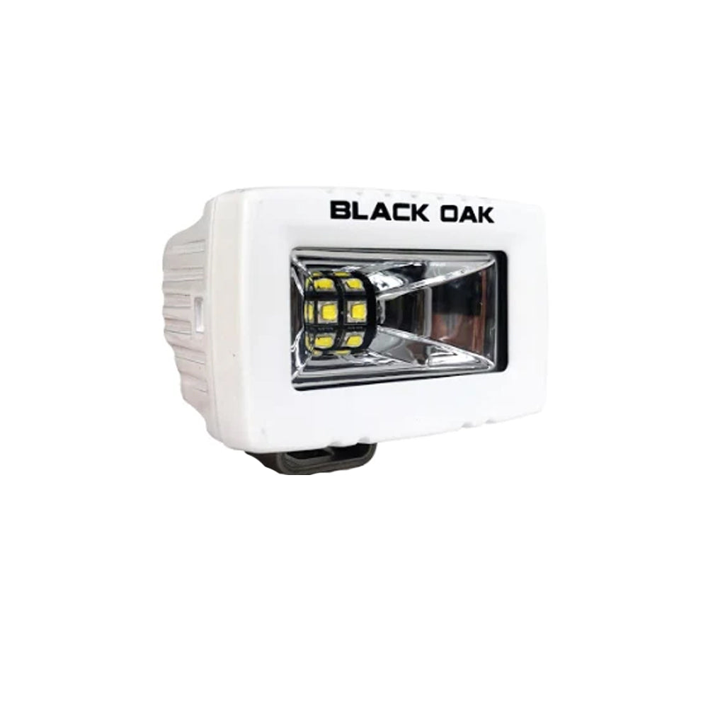 Black Oak 2" Marine Spreader Light - Scene Optics - White Housing - Pro Series 3.0 - Professional Marine & Fishing Gear