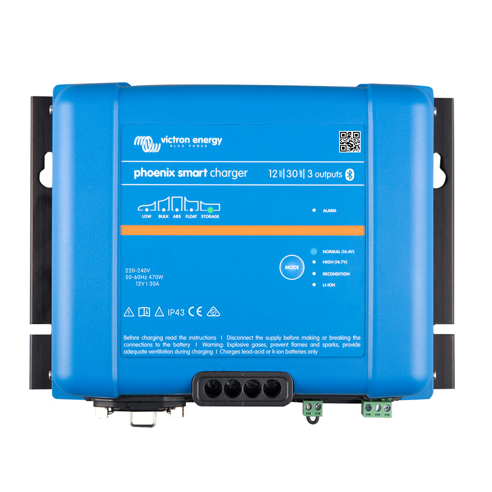 Victron Phoenix Smart IP43 Charger 12/30 (3) 120-240VAC Requires 5-15P Mains Cord - Professional Marine & Fishing Gear