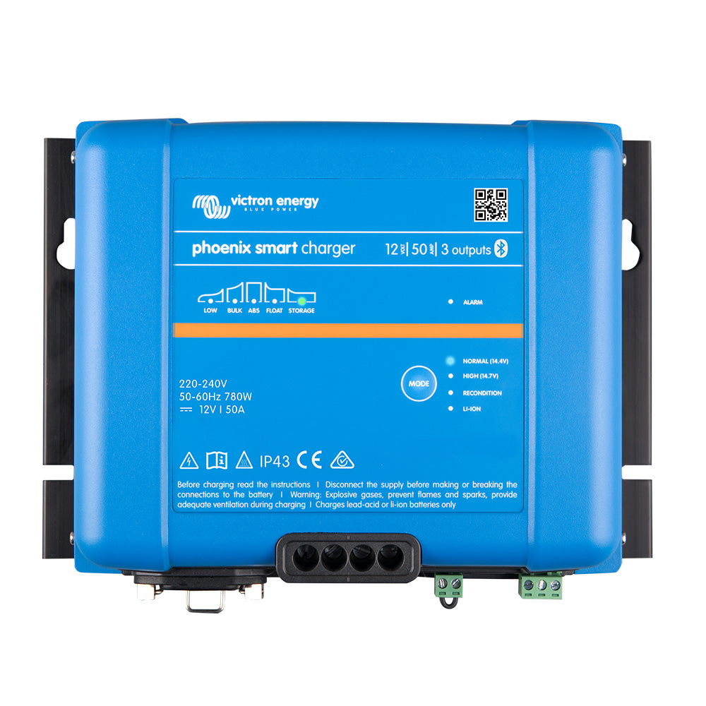 Victron Phoenix Smart IP43 Charger 12/50 (3) 120-240VAC Requires 5-15P Mains Cord - Professional Marine & Fishing Gear