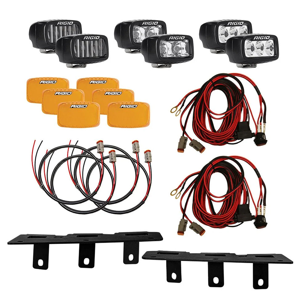 RIGID Industries 2021+ Bronco MOD Bumper Triple SR-M Fog Light Kit - Professional Marine & Fishing Gear