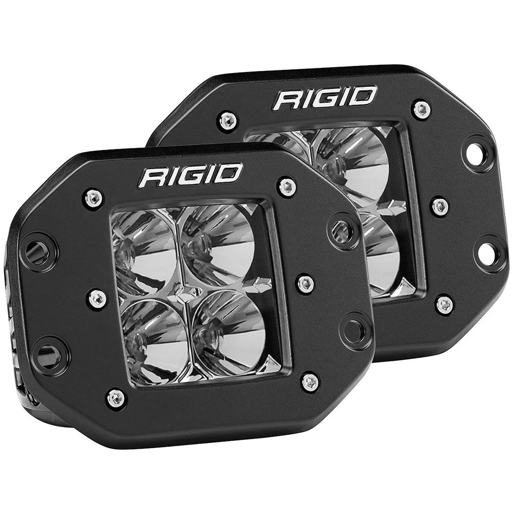 RIGID Industries D-Series PRO Flood Flush Mount Black Light - Pair - Professional Marine & Fishing Gear