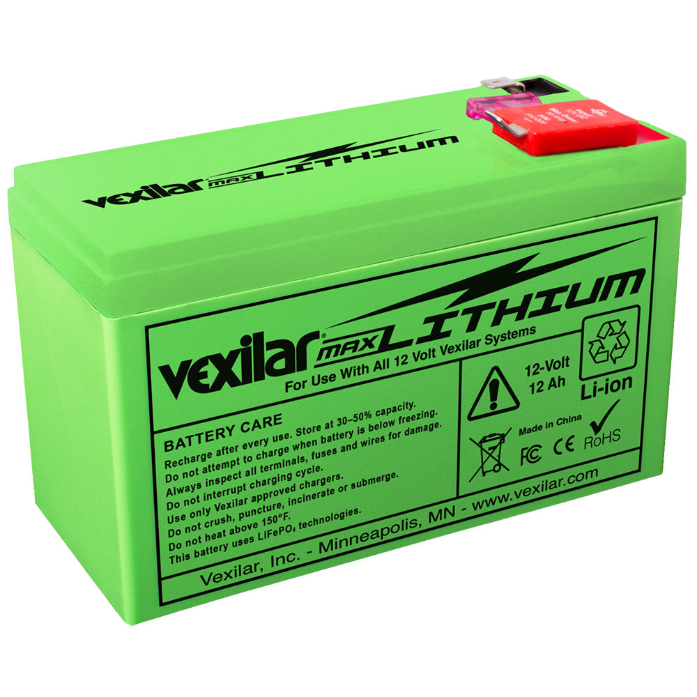 Vexilar 12V - 12 AH Max Lithium Battery - Professional Marine & Fishing Gear