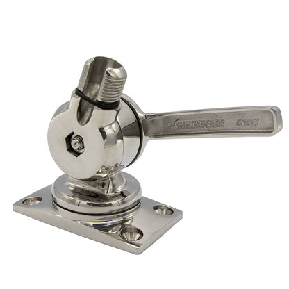 Shakespeare 6187 Sleek Compact Stainless Steel Rotatable 4-Way Ratchet Mount