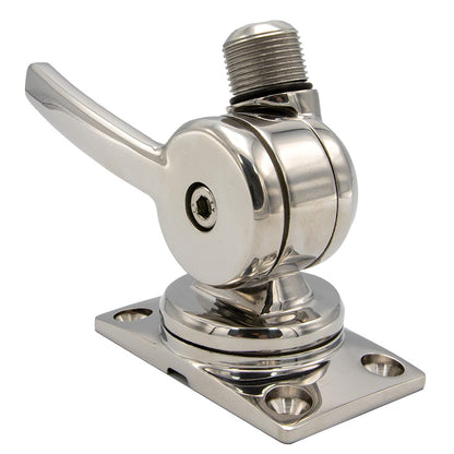 Shakespeare 6187 Sleek Compact Stainless Steel Rotatable 4-Way Ratchet Mount - Professional Marine & Fishing Gear