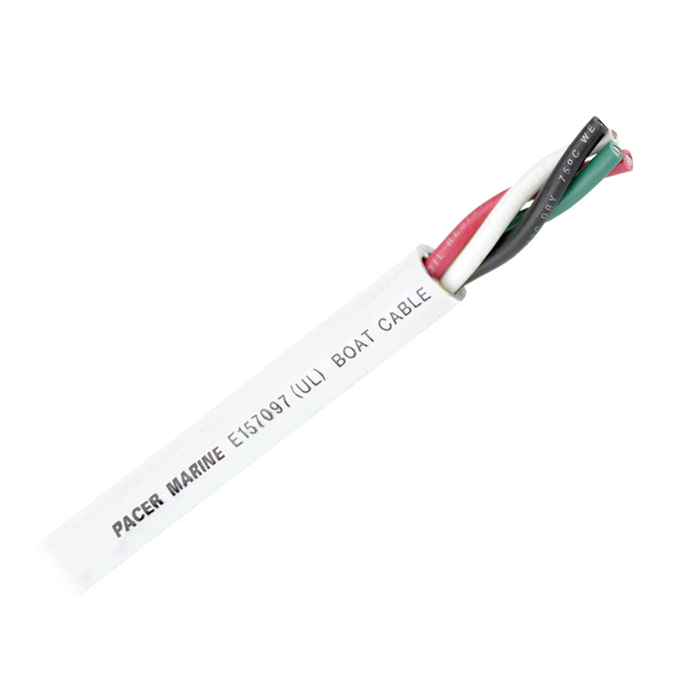 Pacer Round 4 Conductor Cable - 500 - 10/4 AWG - Black, Green, Red White - Professional Marine & Fishing Gear