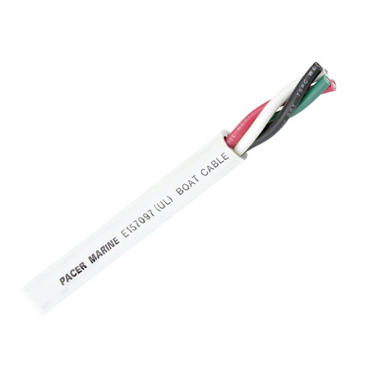 Pacer Round 4 Conductor Cable - 500 - 10/4 AWG - Black, Green, Red White - Professional Marine & Fishing Gear