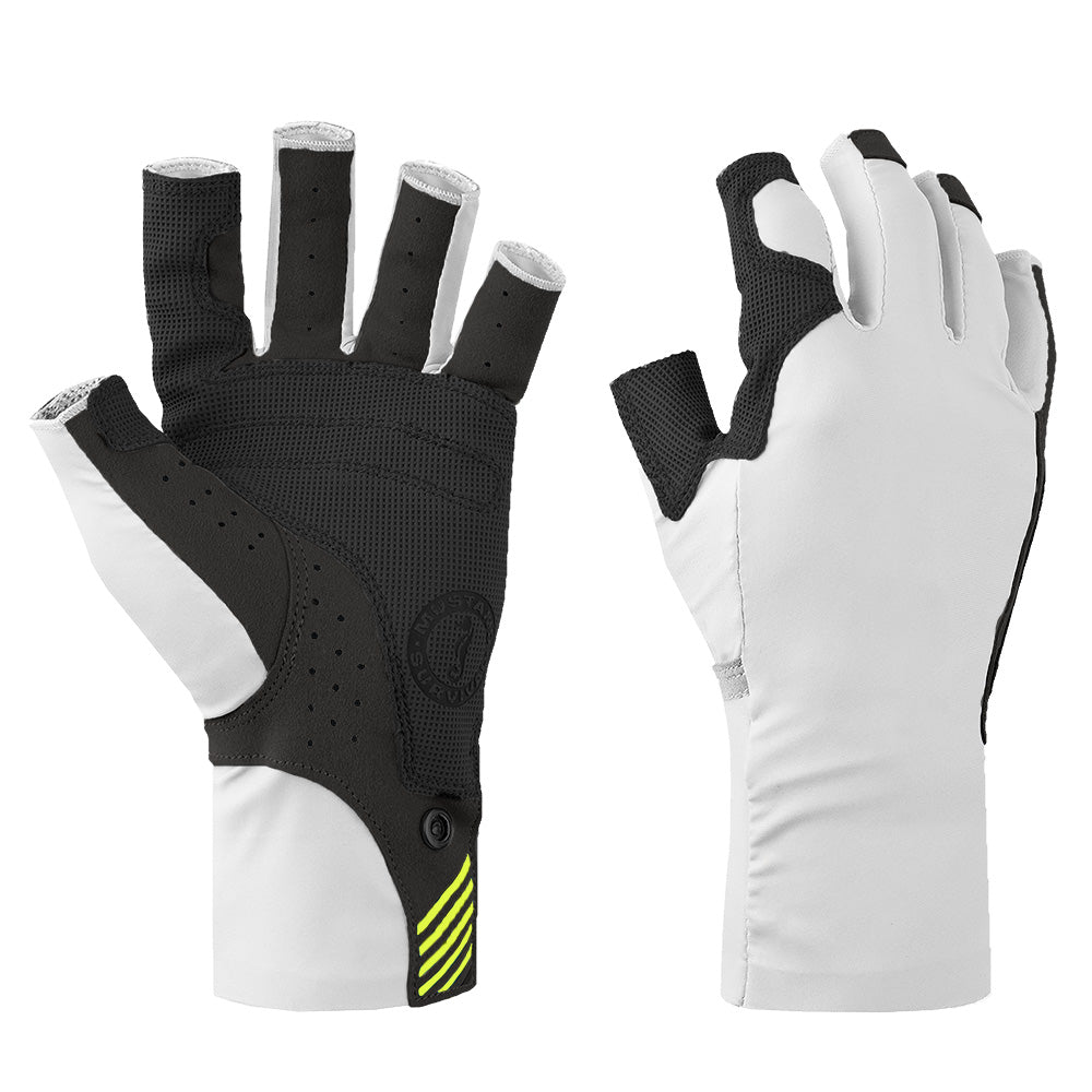 Mustang Traction UV Open Finger Gloves - White Black - Medium - Professional Marine & Fishing Gear