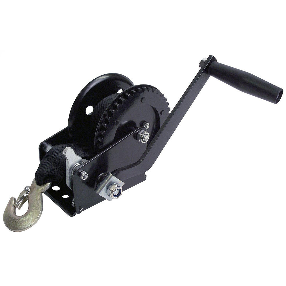 Attwood 1200 lb Single Drive Winch - 2" x 20 Nylon Strap - Professional Marine & Fishing Gear