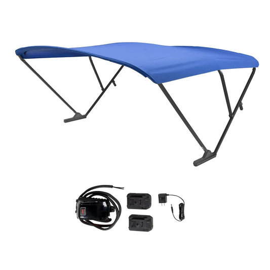 SureShade Battery Powered Bimini  Black Anodized Frame  Pacific Blue Fabric 2021133097