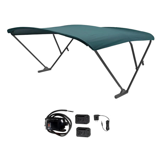 SureShade Battery Powered Bimini  Black Anodized Frame  Green Fabric 2021133099