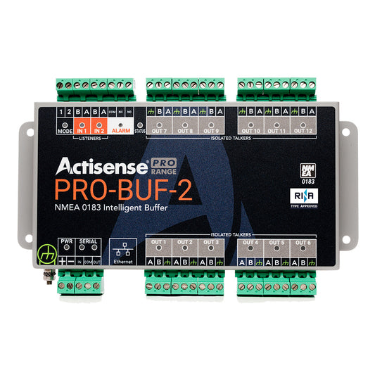 Actisense PRO NMEA 0183 Buffer - 2 OPTO Inputs, 12 ISO-Drive Outputs, Serial Port, Ethernet Port, Pluggable Screw Terminal - Professional Marine & Fishing Gear